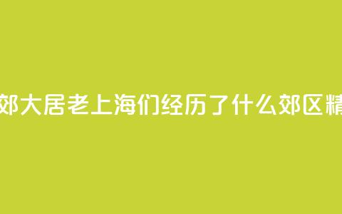 生活在市郊大居	，“老上海”们经历了什么？_郊区精细化治理③ 第1张